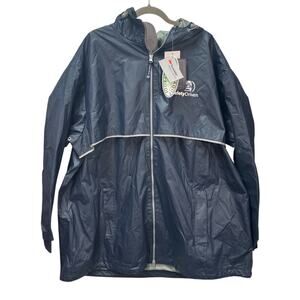 Charles River Men New Englander Rain Jacket Navy Blue 3XL Dot Safety Driven Logo